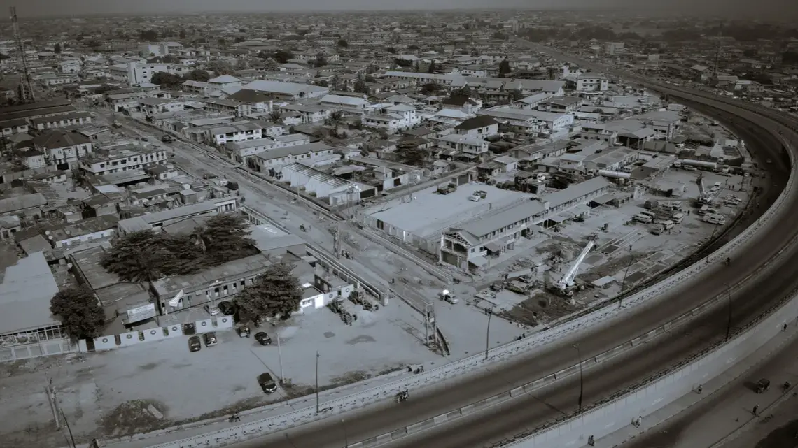 Aerial view of an isolated area in Nigeria's capital Lagos during the COVID-19 pandemic. Image by Kehinde Temitope Odutayo/ Shutterstock. Nigeria, 2020. Aerial view of an isolated area in Nigeria's capital Lagos during the COVID-19 pandemic. Image by Kehinde Temitope Odutayo/ Shutterstock. Nigeria, 2020.