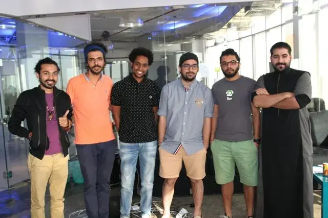 Some of UTURN's staffers at their Jeddah office. Image by Caryle Murphy. Saudi Arabia, 2014. Media file: uturn_staffers.jpg