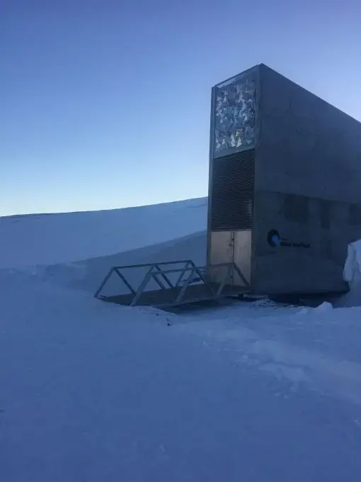 The Global Seed Vault, Svalbard, Norway. The Global Seed Vault located on Norway's Svalbard Archipelago holds over 900,000 samples of seeds from around the world as part of efforts to preserve global crop biodiversity. Image by Jennifer Duggan. Norway, 2017.