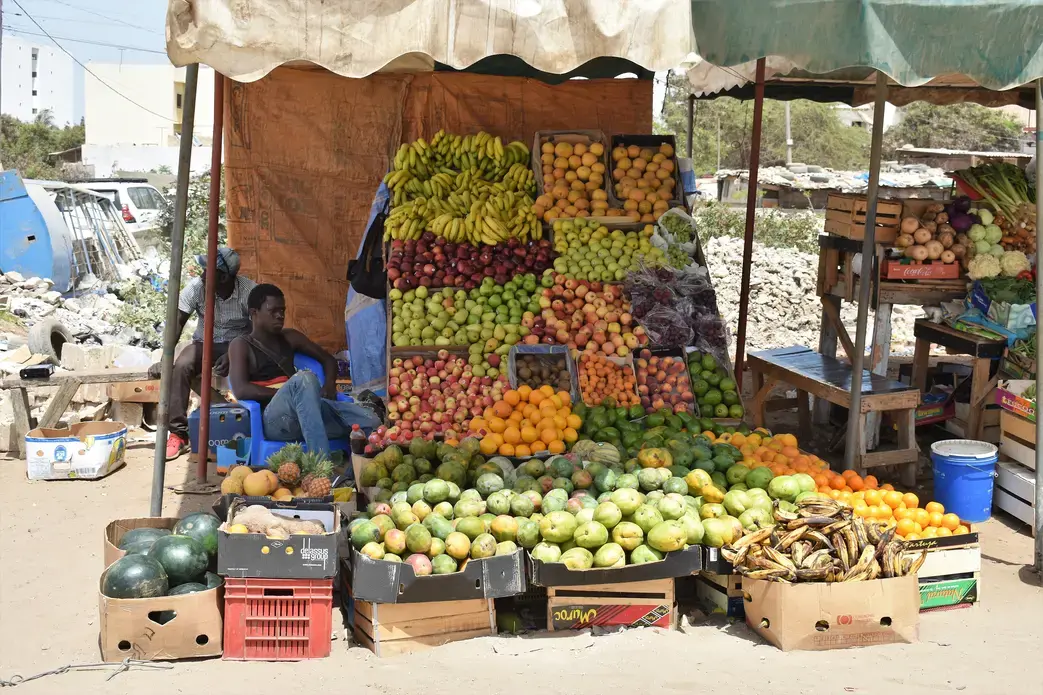 A fruit stand in Dakar. Image by Amy Nye. Senegal, 2019.