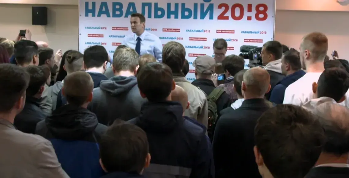 Alexei Navalny, Putin's opposition, at a campaign event. Image from PBS NewsHour. Russia, 2017. Alexei Navalny, Putin's opposition, at a campaign event. Image from PBS NewsHour. Russia, 2017.