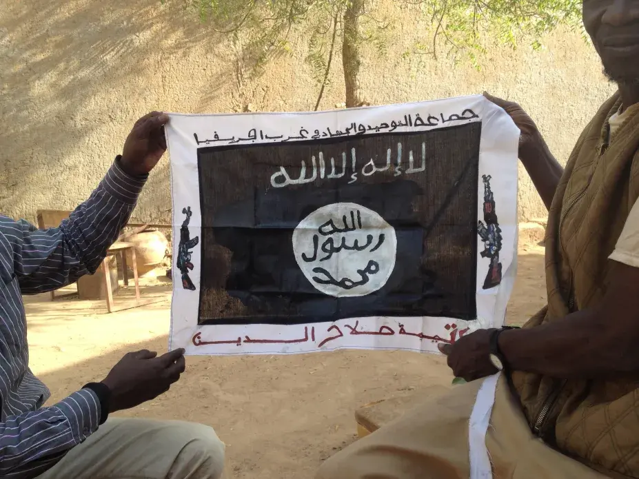 The jihadists left their calling card during their day long occupation of Konna, in central Mali, in January 2013, just before they were ousted by French Special Forces. Image by Joshua Hammer. Mali, 2014. Media file: img_2300.jpg