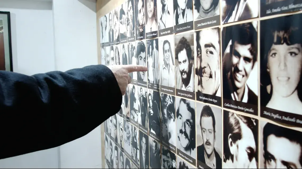 Photographs of the victims in Grimaldi. Image by Natalie Oren. Chili, 2016.