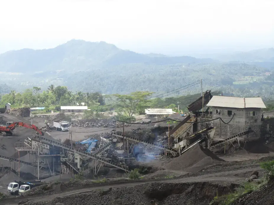 A sand mine in the heart of the jungle in Bali, Indonesia. Image by Vince Beiser. Indonesia, 2016. Sand mine in Bali, Indonesia