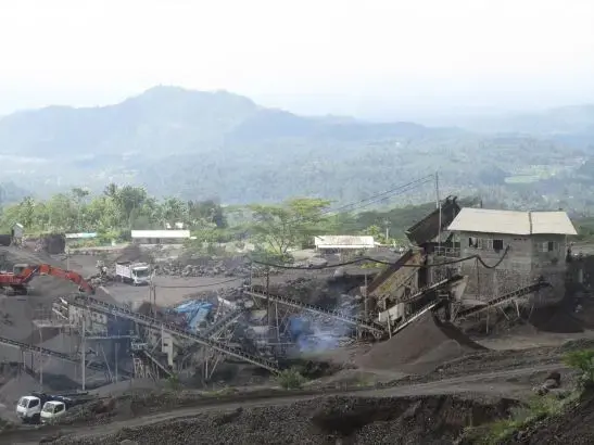 A sand mine in the heart of the jungle in Bali, Indonesia. Image by Vince Beiser. Indonesia, 2016. Indonesia sand mine.