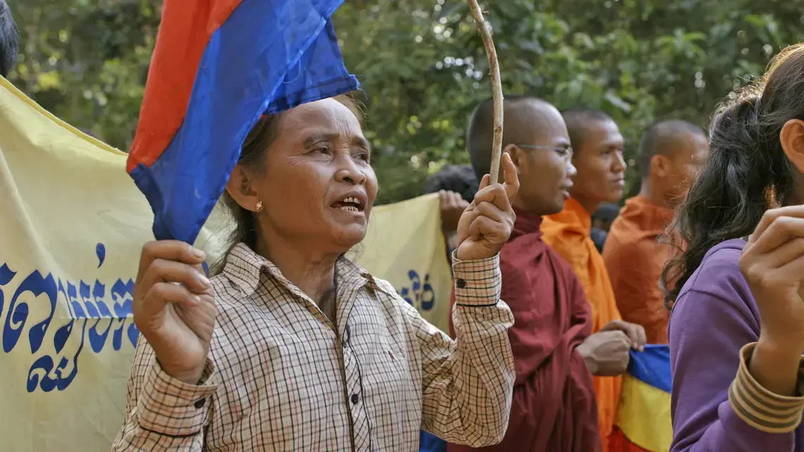 Ten miles down a dirt road entering Areng Valley, a group of villagers set up an
encampment to protest a hydroelectric dam project that they fear will destroy their
forests, livelihood and heritage. Image by Kalyanee Mam. Cambodia, 2014. Image by Kalyanee Mam. Cambodia, 2014.