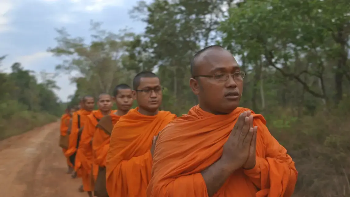 ‘A Threat to Cambodia’s Sacred Forests,’ NYT Op-Doc by Kalyanee Mam. Cambodia, 2014. Media file: bb011801_monks_march_evening.jpg