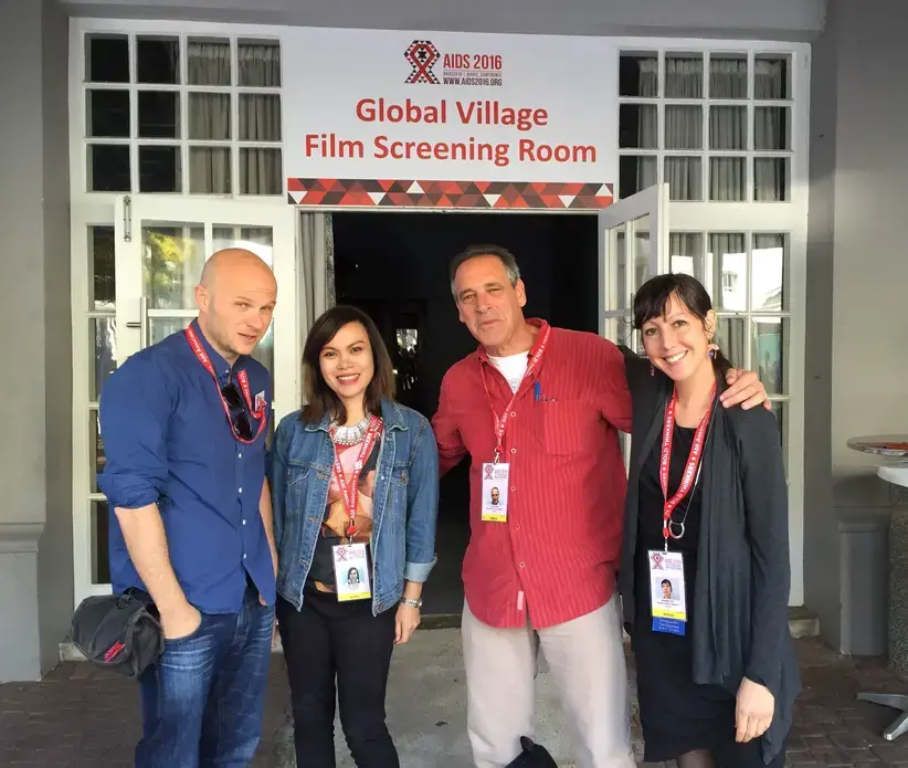 From left to right, Pulitzer Center-supported journalists Misha Friedman, Ana Santos, Jon Cohen and Amy Maxmen. Media file: img_0546.jpg