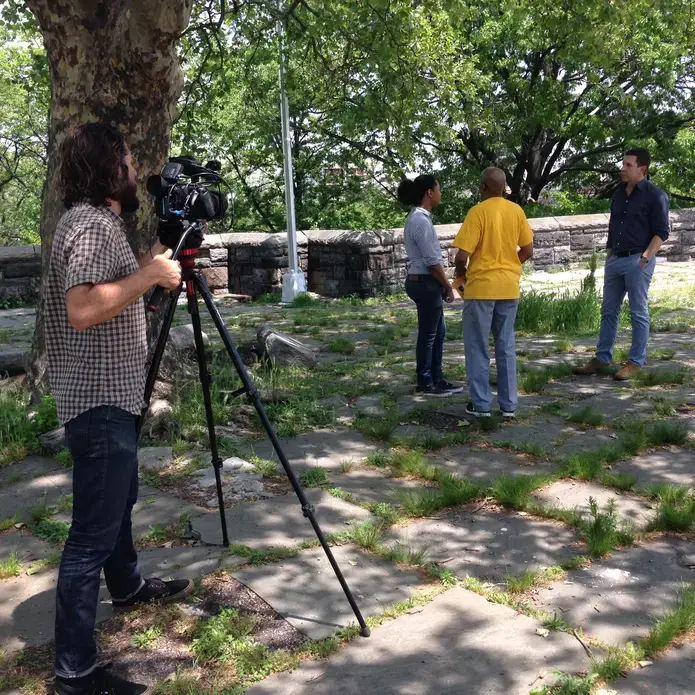 Scene from the production of PBS NewsHour series "Ending AIDS."