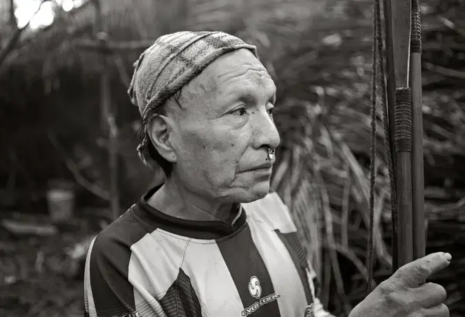 Shuri, known as Epa, goes back and forth between his tribe and rural communities on the Curanja River in Peru’s Amazon region. Image by Jason Houston. Peru, 2015. Media file: 09lawler-master675.jpg