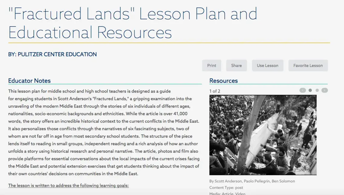 Lesson plans connected to this over 41,000-word piece help break down the themes of the story and encourage student reflection. Image by Fareed Mostoufi. Washington, DC, 2016. Media file: screen_shot_2016-08-10_at_5.14.18_pm.png