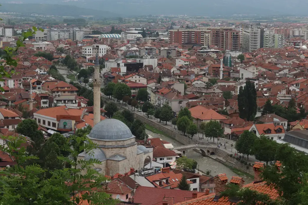 Overlooking the historic city of Prizren, known as the cultural capital of Kosovo. Image by A.J. Naddaff. Kosovo, 2018.