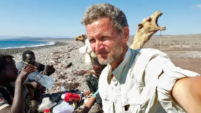 Journalist Paul Salopek is tracing the path of human migration around the world, on foot. Media file: salopeknatgeo.jpg