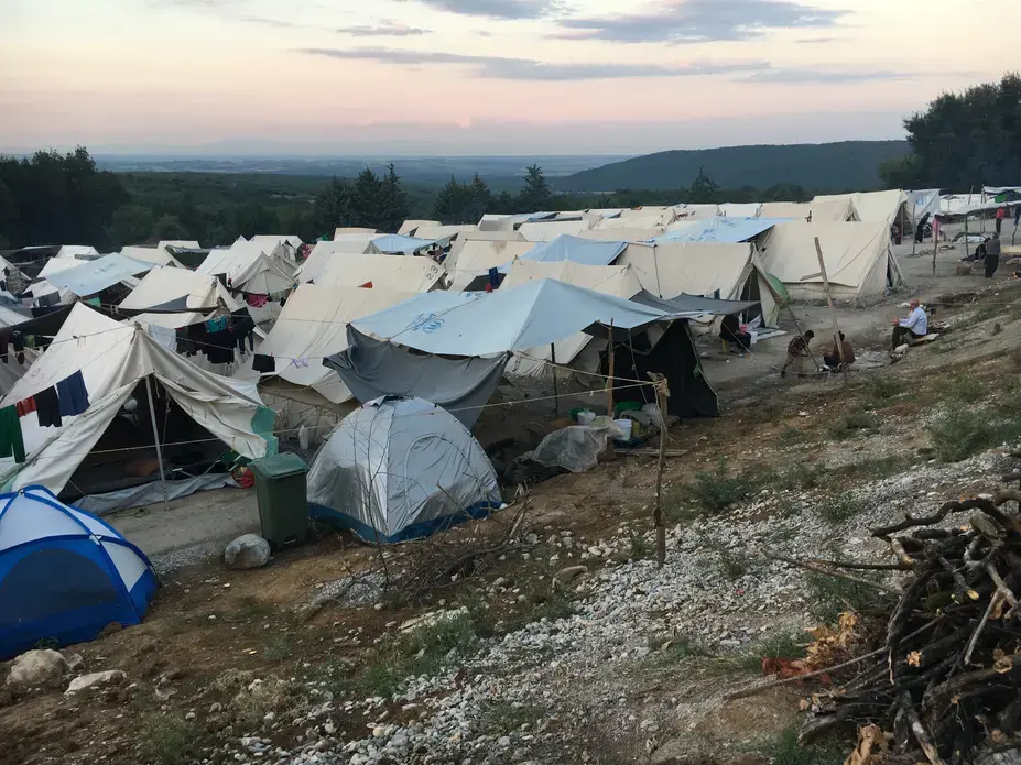 A refugee camp in Greece. Image by Jeanne Carstensen. Greece, 2016. Refugee camp