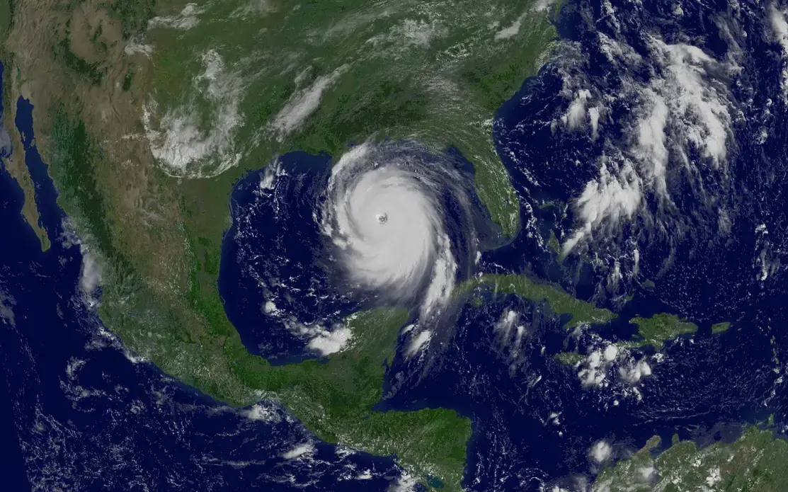 Satellite image of Hurricane Katrina.