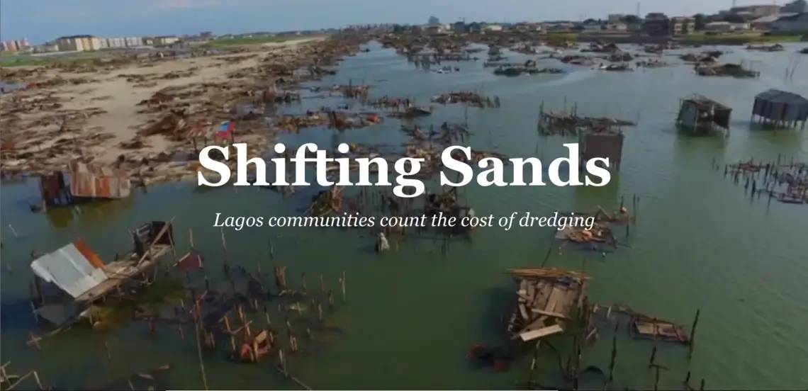 Still image from "Shifting Sands." Drone footage by Editi Effiong. Nigeria, 2017. Still image from "Shifting Sands." Drone footage by Editi Effiong. Nigeria, 2017.