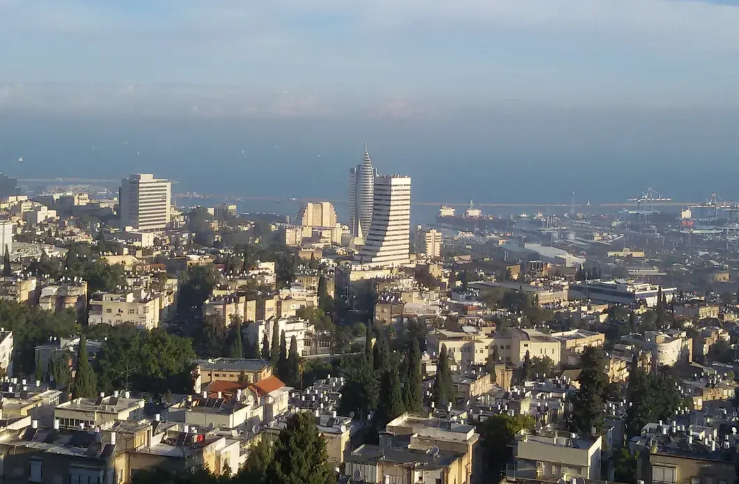 A view of Haifa and Haifa Bay, where ships with many Holocaust survivors landed from Europe in late 1940s. Image by Tomasz Cebrat. Israel, 2015.