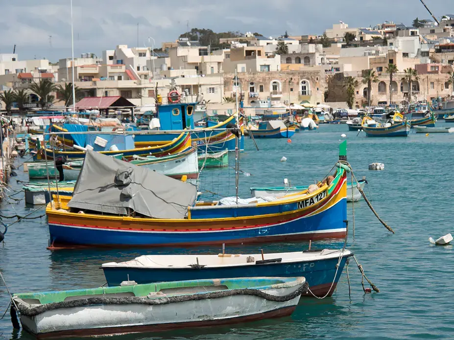 The harbor of Marsaxlokk on Malta. Image by Shutterstock.