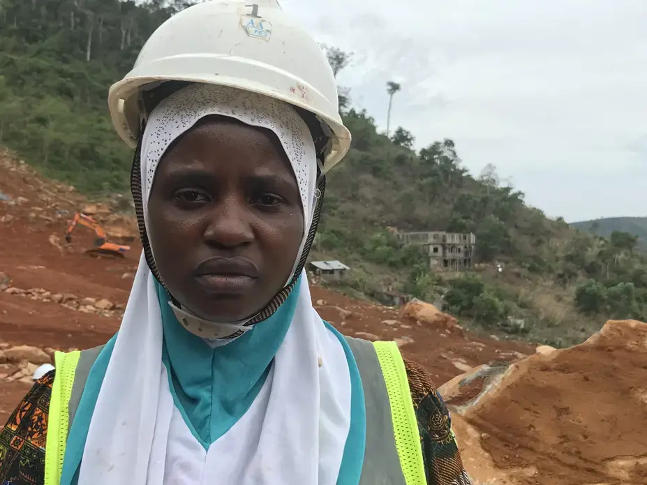 Musu Jabbie at Sugarloaf Mountain during the commemorative tree-planting ceremony. Image by Kadia Goba. Sierra Leone, 2018.