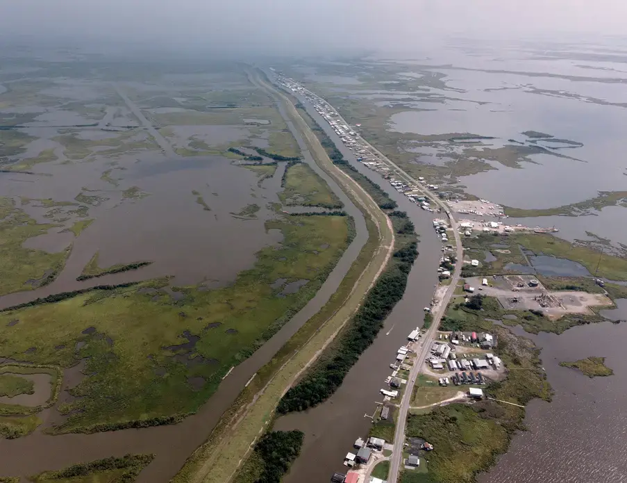 Aerial view of the Mississippi River Delta in the Gulf Coast. Image by Spike Johnson. United States, 2019. Aerial view of the Mississippi River Delta in the Gulf Coast. Image by Spike Johnson. United States, 2019.
