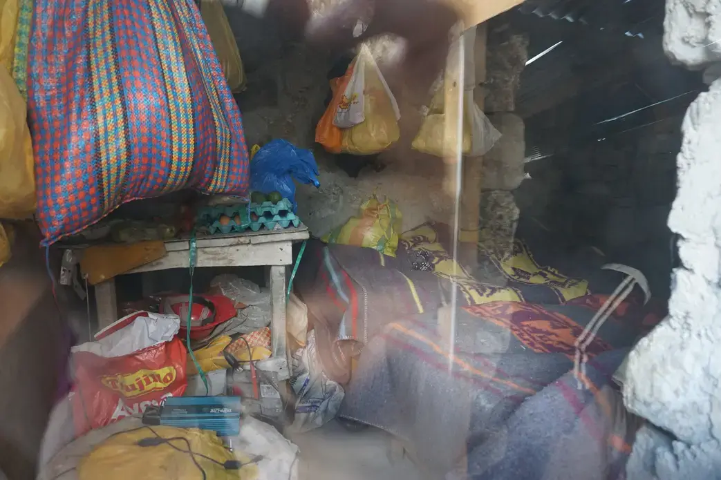 Where Palcacocaha's guards eat, sleep and work when they're on duty. Image by Audrey Fromson. Peru, 2019.