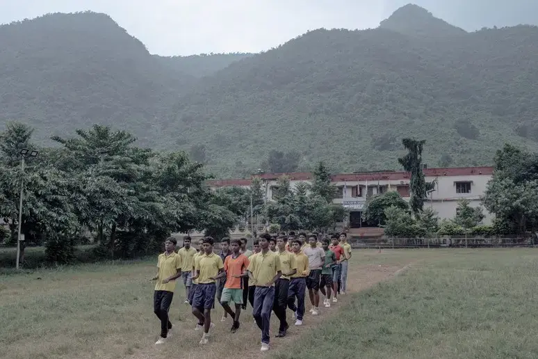 Marching practice on the school playground after the end of classes. Image by Arko Datto. India, 2018. Marching practice on the school playground after the end of classes. Image by Arko Datto. India, 2018.
