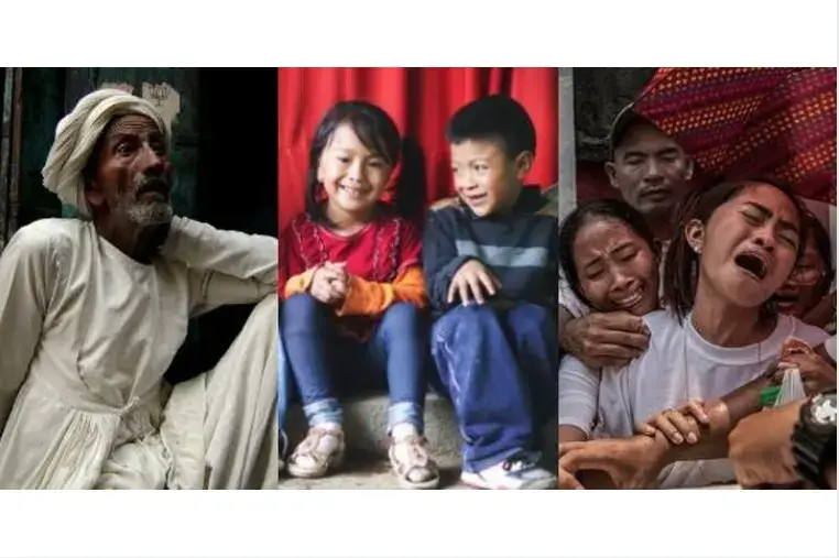 Focus on the Story: How Photography Shapes our Understanding of the Human Condition. Photo credits: Ritika Sood (left), Robert Ticzon (center), and James Whitlow Delano (right). Image courtesy of Johns Hopkins School of International Studies. United States, 2018.