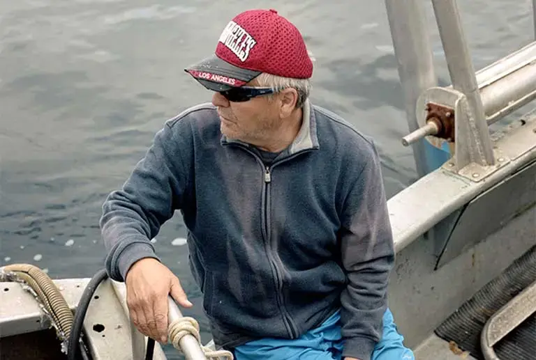 Salmon fisherman Malcolm Sampson, an ethnic-Tsimshian and member of the Lax Kwalaams First Nation. Image by Jim McAuley. British Columbia, 2017. Salmon fisherman Malcolm Sampson, an ethnic-Tsimshian and member of the Lax Kwalaams First Nation. Image by Jim McAuley. British Columbia, 2017.