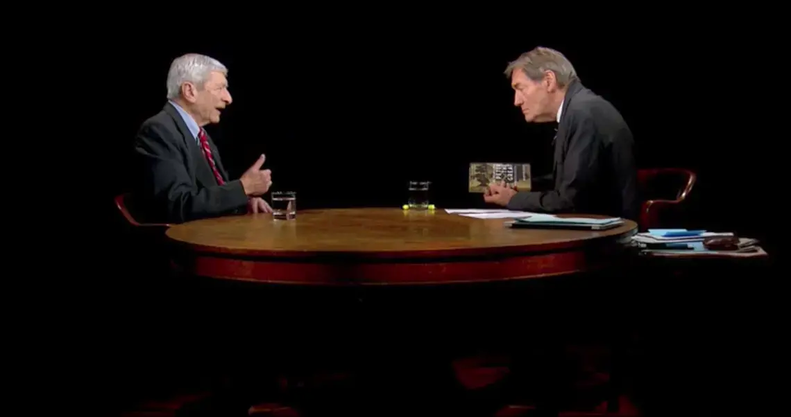 Pulitzer Center Senior Adviser Marvin Kalb speaks to Charlie Rose about Khrushchev and the Soviet Union during the Cold War. Still from video. United States, 2017. Pulitzer Center Senior Adviser Marvin Kalb speaks to Charlie Rose about Khrushchev and the Soviet Union during the Cold War. Still from video. United States, 2017.
