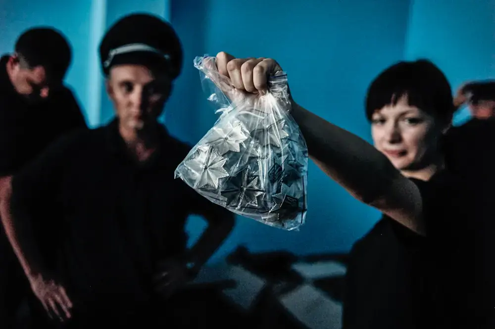 Kyiv Police badges before they find their lifetime owners. Image by Misha Friedman. Ukraine, 2015. Media file: l1021803.jpg