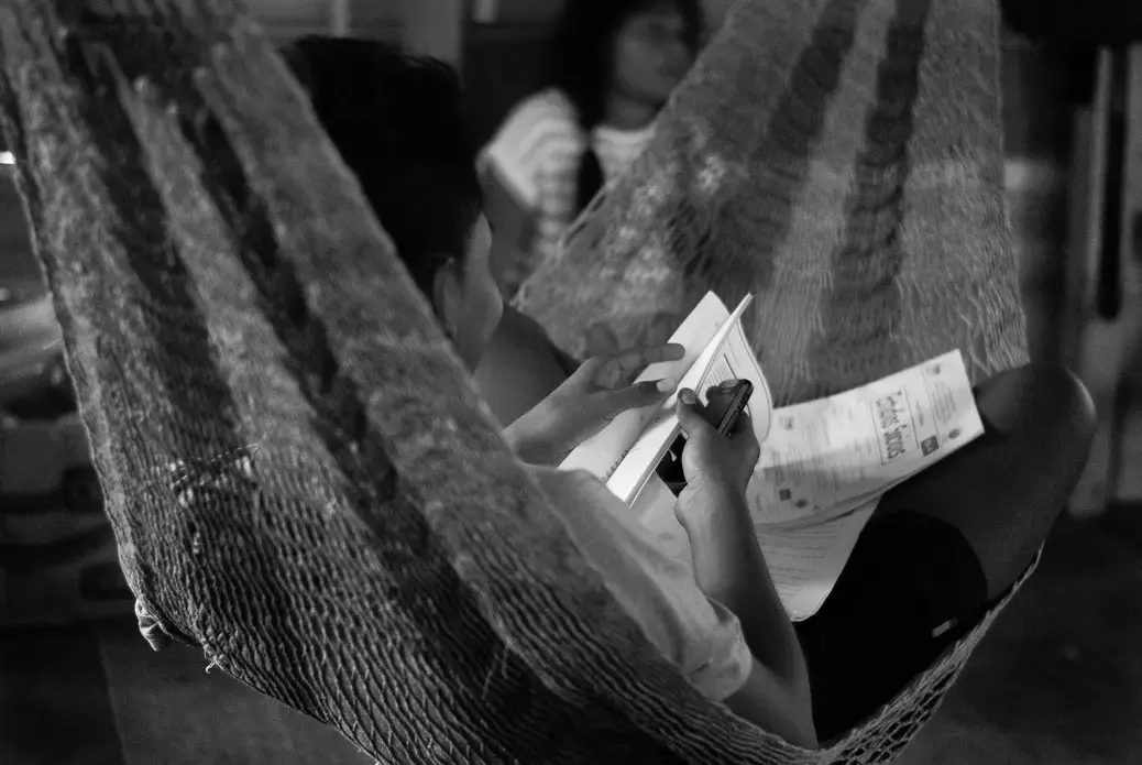 Graby, 13, who started high school this year, says his friends use technology more than he does. Still, he admits he “gets distracted” while using it. Image by Diana Crandall. Costa Rica, 2015. Media file: finalyorkin6.jpg