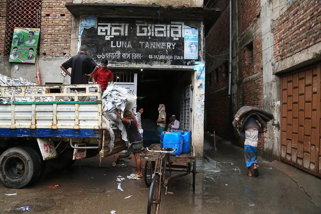 A tannery in Dhaka's Hazaribagh neighborhood. Image by Jason Motlagh. Bangladesh, 2013. Media file: jason_motlagh-21.jpg