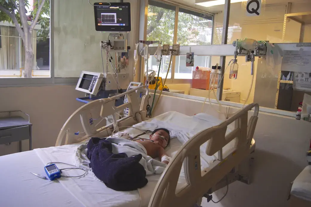 A six-month old baby boy who is suffering from chronic seizures resulting from untreated gastroenteritis. He is being treated at Hospital Pediátrico Legaría, a pediatric neurology and neurosurgery hospital. He will most likely be blind and deaf and continue to suffer from chronic seizures as a consequence of delayed treatment. Image by Isabel Izek. Mexico, 2016. A six-month old baby boy who is suffering from chronic seizures resulting from untreated gastroenteritis