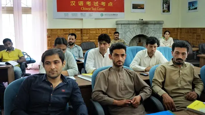 Students in the army-sponsored class at the Karakoram International University in Gilgit. Image by Sabrina Toppa. Pakistan, 2018. Students in the army-sponsored class at the Karakoram International University in Gilgit. Image by Sabrina Toppa. Pakistan, 2018.