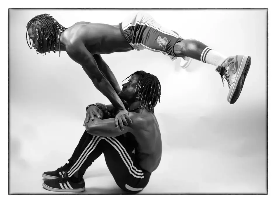 Members of Kalabante. Image by Michele McDonald. Media file: acrobats.jpg