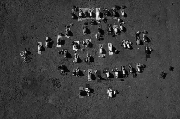 A public park is seen from above in San Francisco. California is a major center for the development and manufacture of military UAVs–Genderal Atomic builds its Predators and Reapers in the state–and the Bay Area in particular is hub of the expanding consumer-drone market. Image by Tomas van Houtryve. United States, 2014. A public park is seen from above in San Francisco. California is a major center for the development and manufacture of military UAVs–Genderal Atomic builds its Predators and Reapers in the state–and the Bay Area in particular is hub of the expanding consumer-drone market. Image by Tomas van Houtryve. United States, 2014.