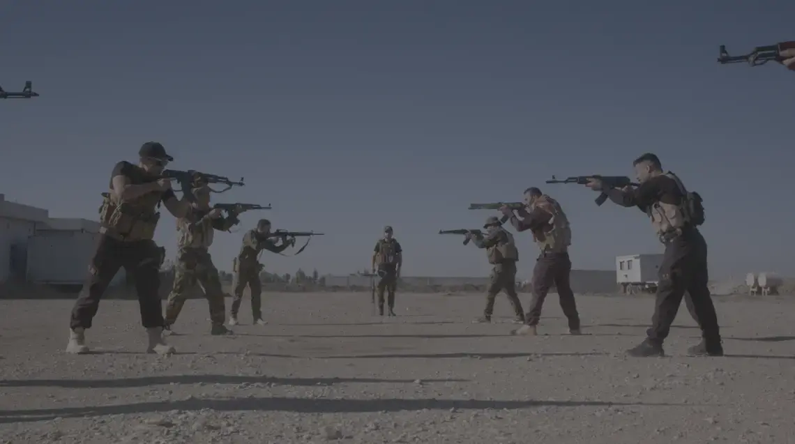 Members of the Iranian-backed Public Mobilization Forces train in northern Iraq. Image by Gelareh Kiazand. Iraq, 2017.