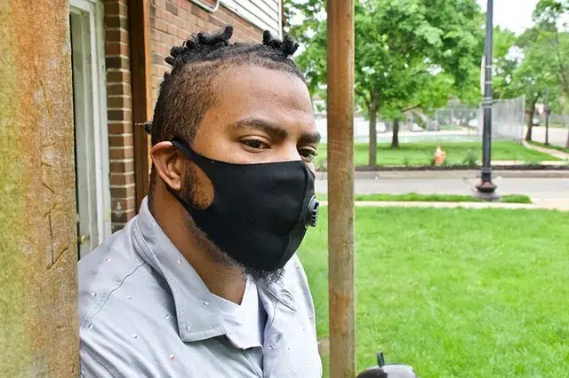 Steven Jones in front of his home. Image by Wiley Price/St. Louis American. United States, 2020.