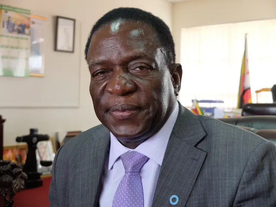 A photograph of Emmerson Mnangagwa in his office after the interview. Image by Martin Fletcher. Zimbabwe, 2017.