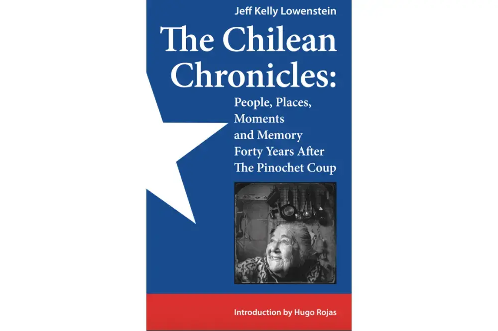 'The Chilean Chronicles: Moments and Memory Forty Years After The Pinochet Coup' book cover with photo from reporting project. Image by Jon Lowenstein. Chile, 2013.