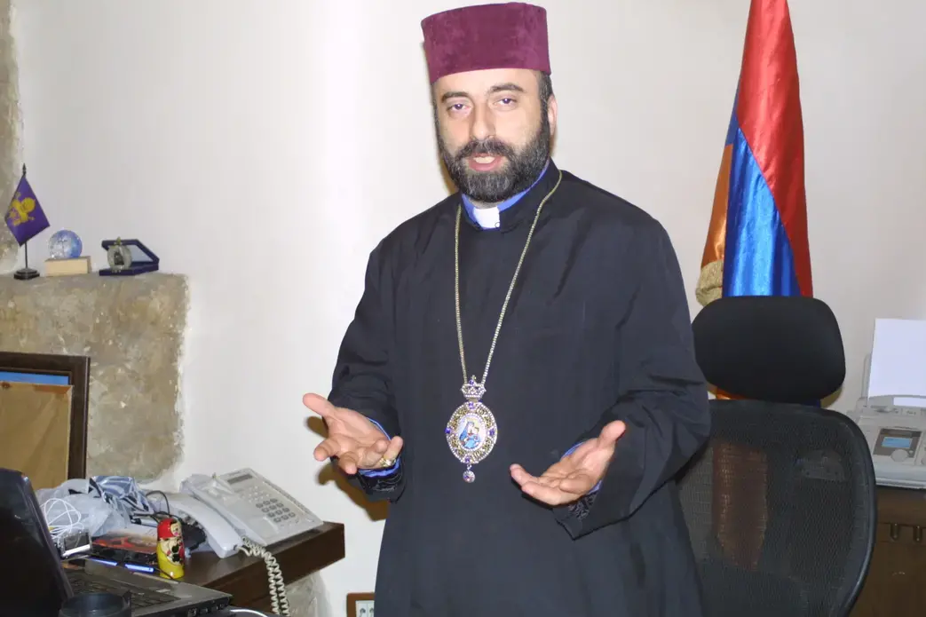 Bishop Armash Nalbandian. Image by Reese Erlich. Syria, 2013. Media file: bishop_nalbandian.jpg