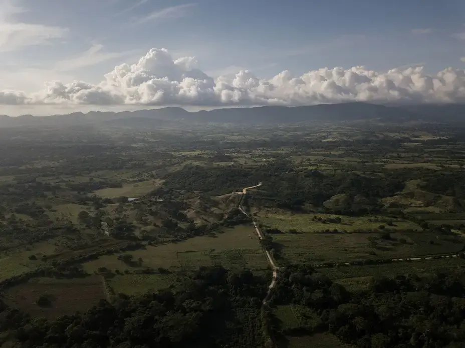 An aerial view of the Montes de María and Pichilín in Colombia’s Sucre region. Image by Ivan Valencia/For The Washington Post. Colombia, 2018. An aerial view of the Montes de María and Pichilín in Colombia’s Sucre region. Image by Ivan Valencia/For The Washington Post. Colombia, 2018.