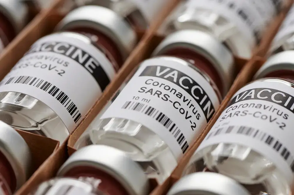 Ampoules containing coronavirus vaccine. Image by M-Foto / Shutterstock. 2020. Ampoules containing coronavirus vaccine. Image by M-Foto / Shutterstock. 2020.