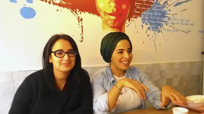 Malikka Bouaissa, left, is the founder of the online magazine al.arte and Assia Missaoui is a contributor to the publication. Image by Nick Shindo Street. Media file: 700x394.jpg
