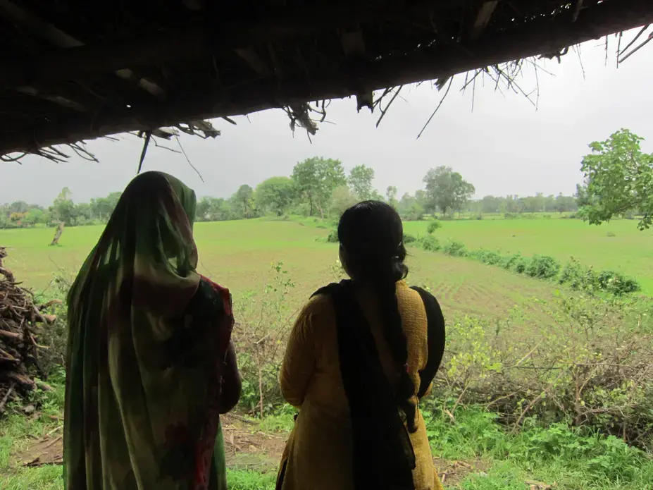 A woman with depression and her counselor. The counselor is a "paraprofessional"—without a graduate degree. The patient says—she is happy with the care she's received. Image by Joanne Silberner. India, 2016.