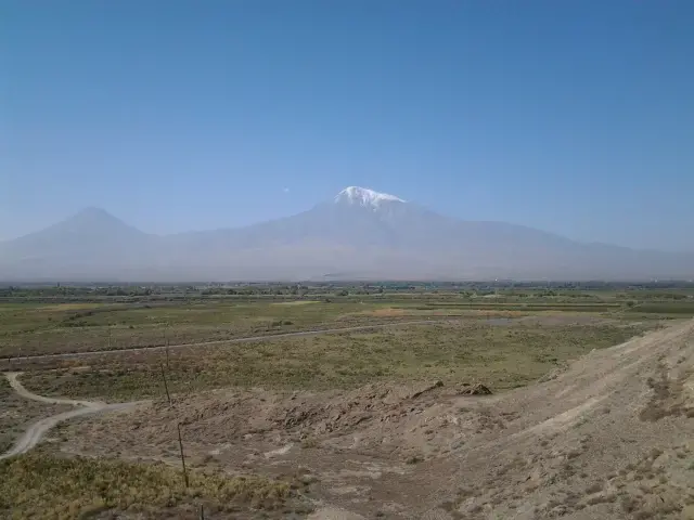 View of Mt. Ararat from across the Armenian border. Image by Alia Malek. Armenia, 2012. Media file: 2012-09-26 10.06.20.jpg