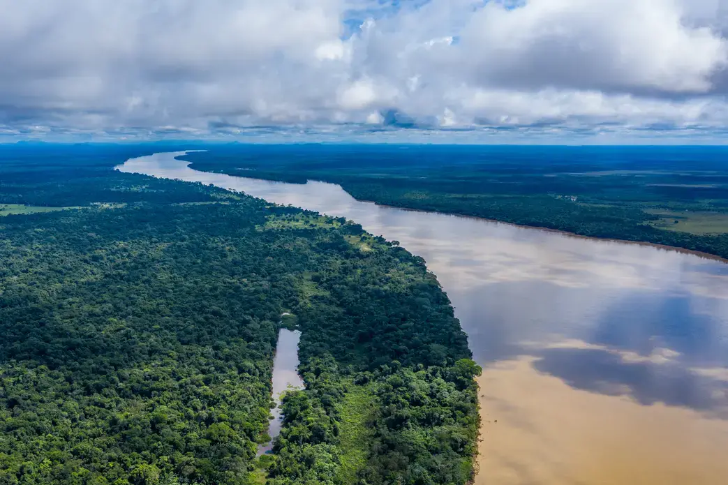 Aerial shot of Colombian Amazon