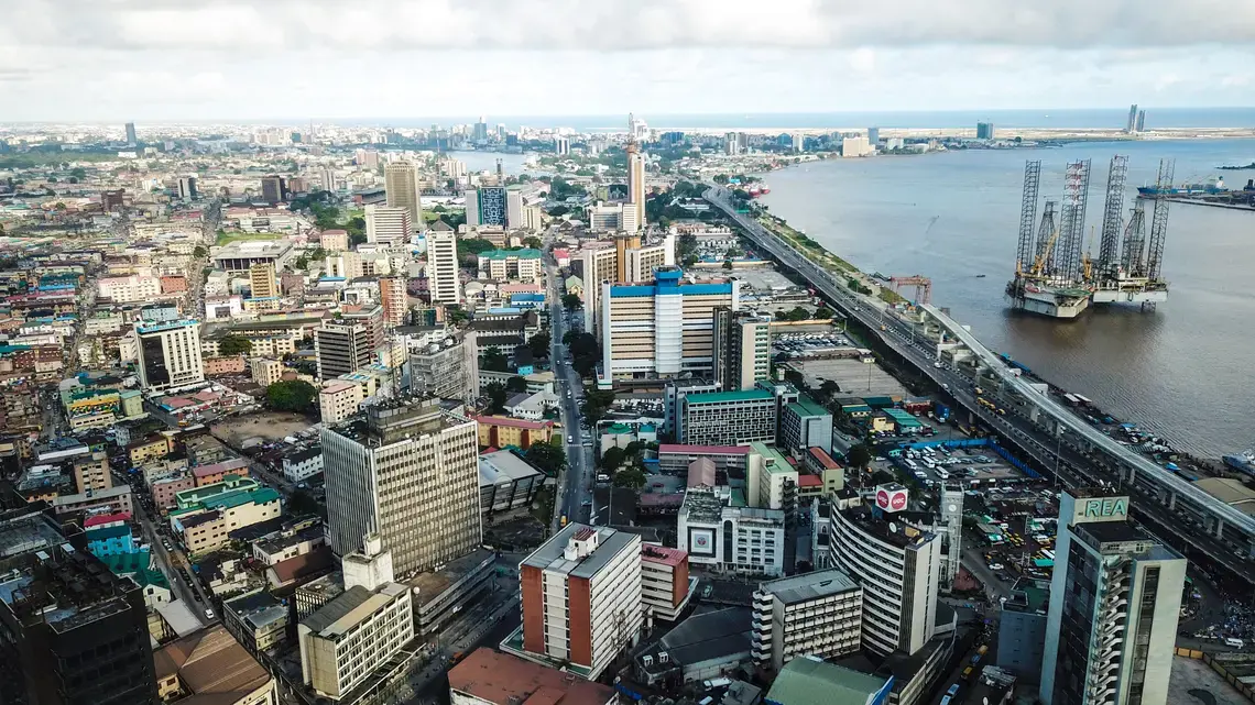 Aerial view of Lagos, Nigeria.