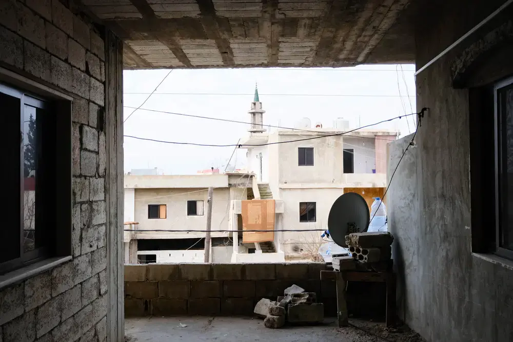 Refugee house in Akkar district, North Lebanon, near the Syrian border Refugee house in Akkar district, North Lebanon, near the Syrian border
