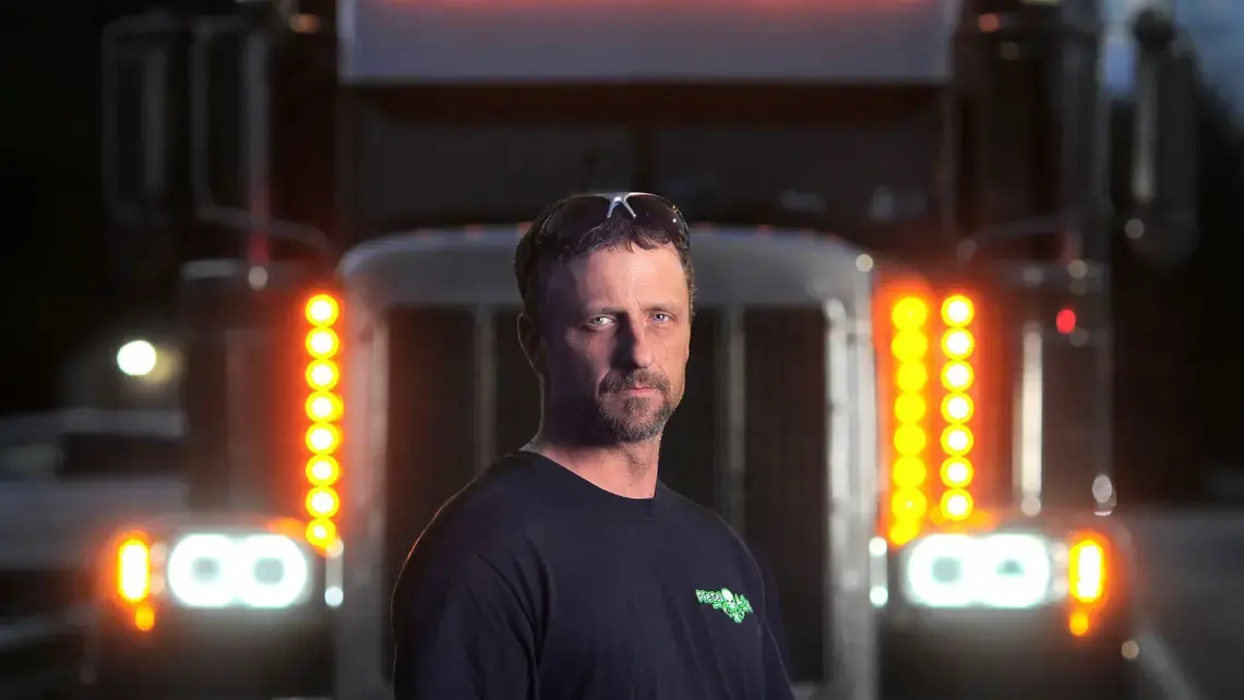 Corey Hebert with his truck